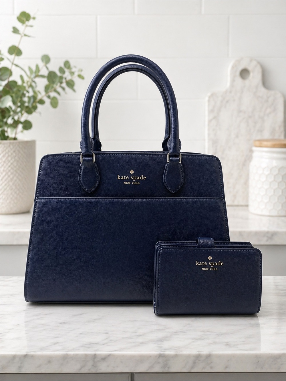 ☀️Kate Spade Madison saffiano leather medium satchel & NWT matching wallet